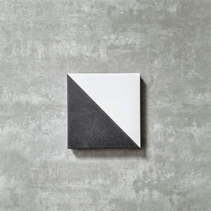 Harlequin Triangle Black | Spanish Tile | 20cm x 20cm | R11 Matte Anti-Slip