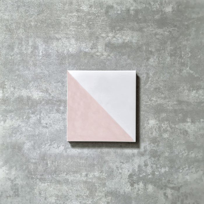 Harlequin Triangle Pink Tile | Spanish Tile | 20cm x 20cm | R11 Matte Anti-Slip