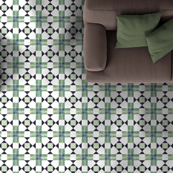 Ravello Green | 20cm x 20cm | Moroccan Tile | Green Tile