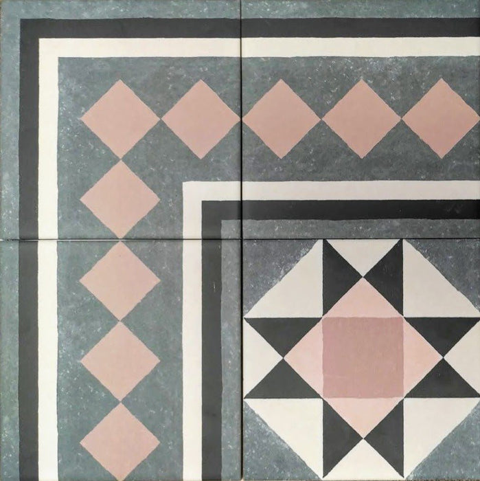 GANZE FLIESENPROBE Richmond Manor Bordürenecke 20cm x 20cm