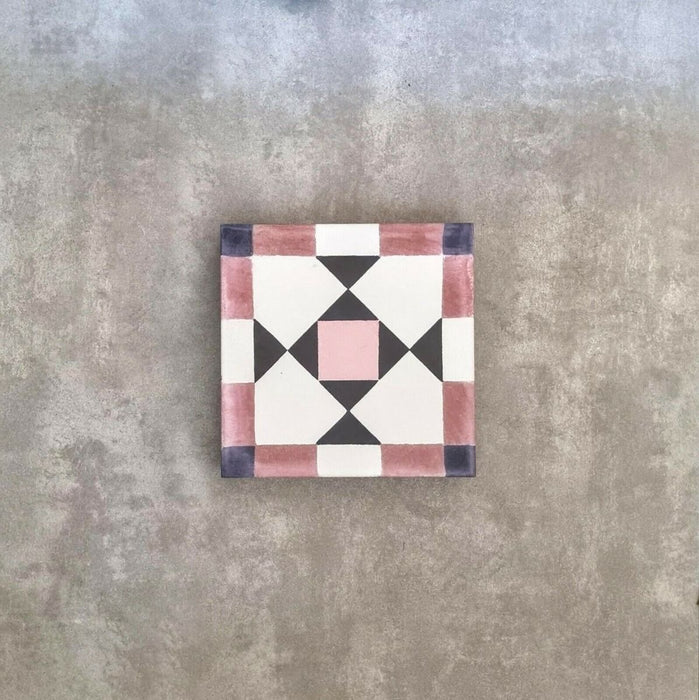 MUESTRA DE AZULEJO ENTERO Ravello Rosa | 20cm x 20cm | Azulejo marroquí