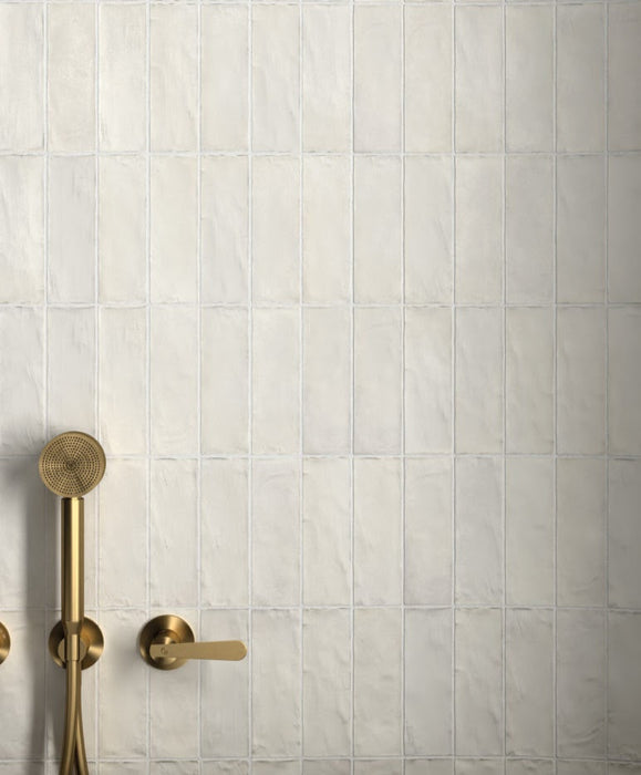 GANZE FLIESENPROBE Zellige Siliciumweiß MATT | Marokkanisch | 6,5 cm x 20 cm