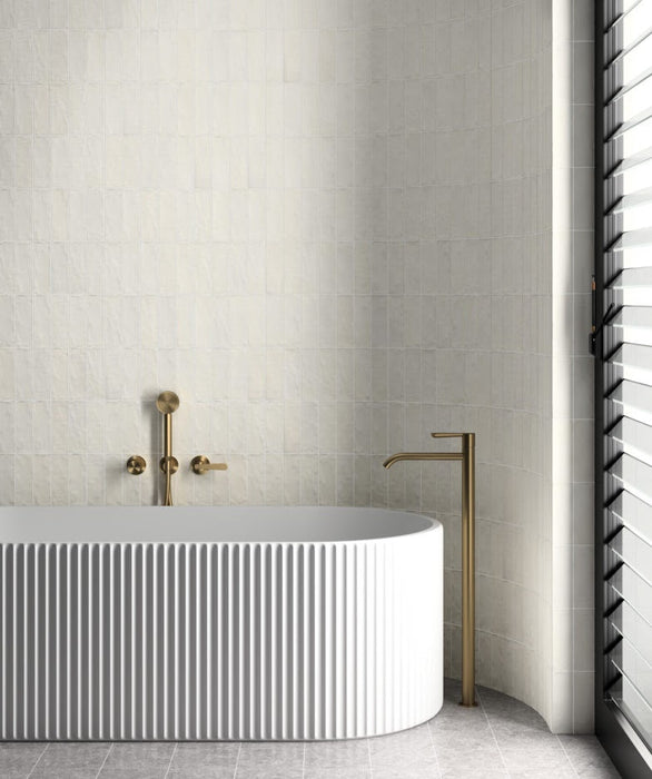 GANZE FLIESENPROBE Zellige Siliciumweiß MATT | Marokkanisch | 6,5 cm x 20 cm