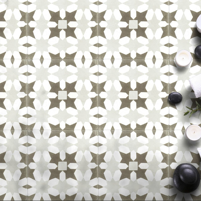 GANZE FLIESENPROBE Soukaina Bronze C vzor Marocké nástenné a podlahové dlaždice 20 x 20 cm