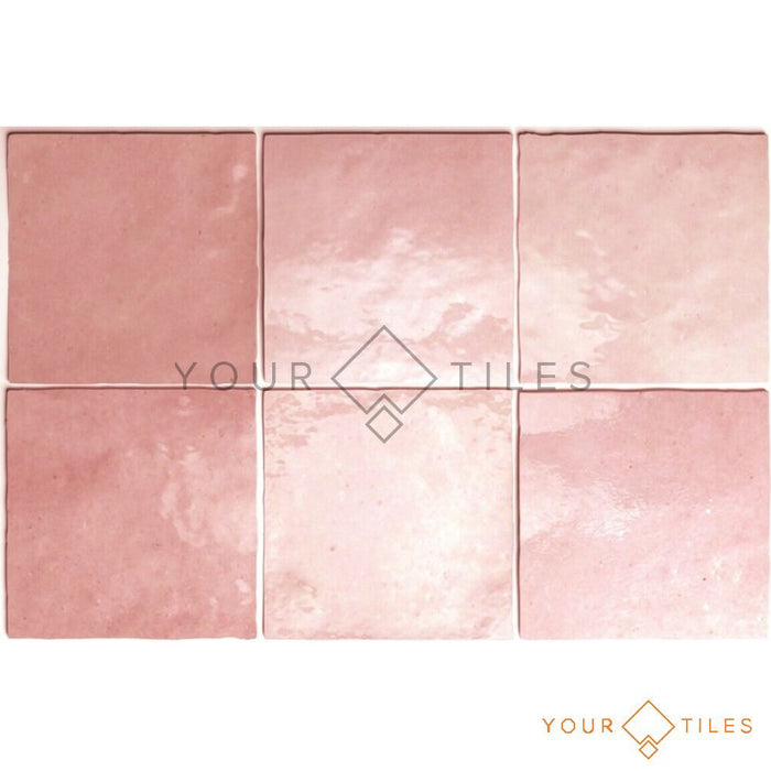 GANZE TEGELSTAL Zellige Rosa | Vierkant Marokkaans | 13,2 cm x 13,2 cm