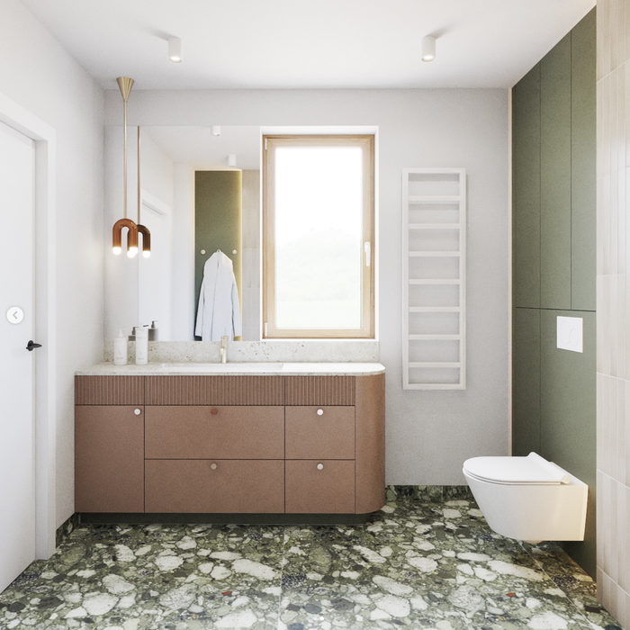 Veneziansk Smaragdgrønn Matt | Terrazzoflise | 60cm x 120cm