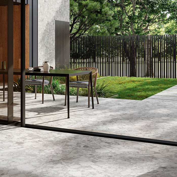 Venezianisch Perlgrau Matt | Terrazzofliese | 60cm x 60cm