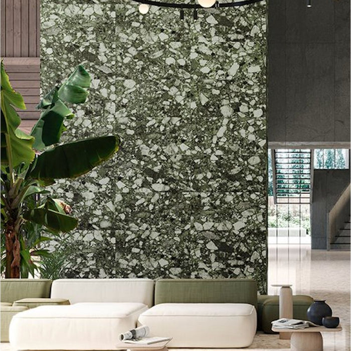 Venetian Emerald Matt | Terrazzo Tile | Green Tiles | 60cm x 120cm