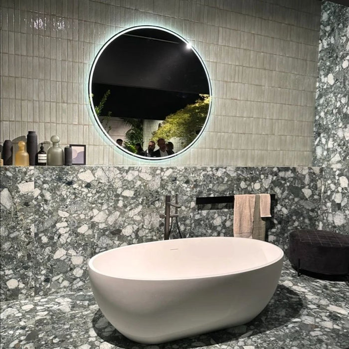 GESCHNITTENE FLIESENPROBE (Schnittstück ca. 15cm x 30cm) Venezianisch Smaragd-Grün Matt | Terrazzofliese | 60cm x 120cm