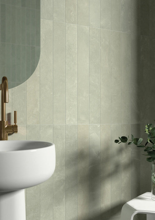 Piastrelle da parete e pavimento Izmir Verde effetto marmo 7,5cm x 60cm