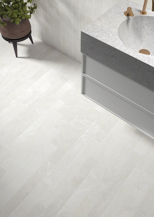 Piastrelle da parete e pavimento effetto marmo Izmir Bianco 7,5cm x 60cm