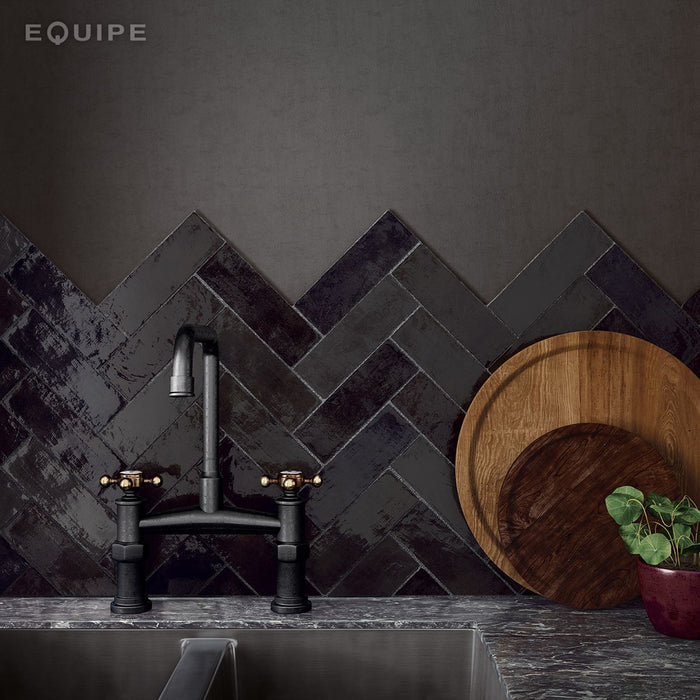 HELE TEGELSTAL Zellige Zwart | Marokkaans | 6,5 cm x 20 cm