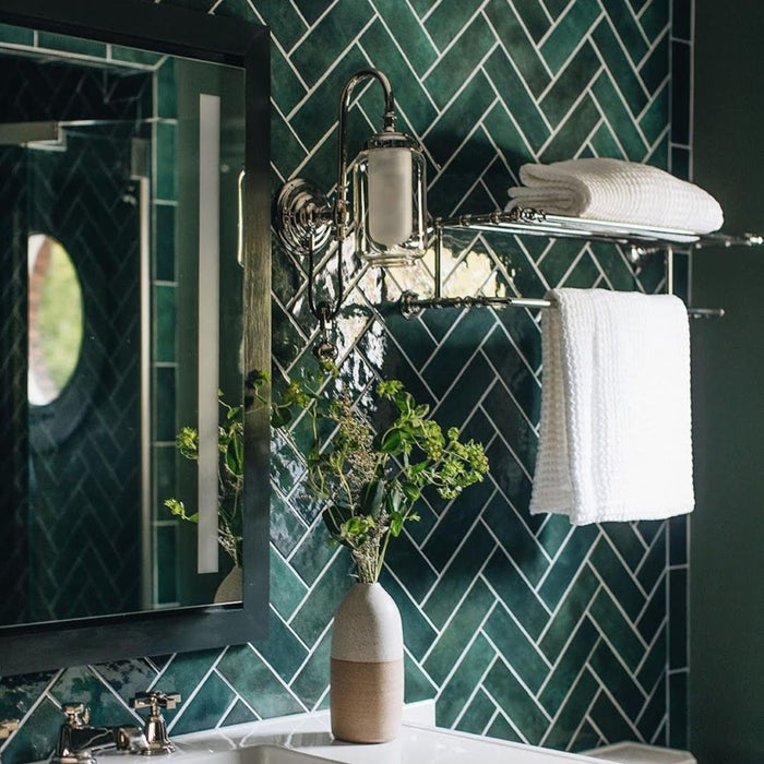 Zellige Royal Green Tiles | Moroccan | 6.5cm x 20cm