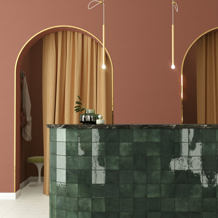 Zellige königliches Grün | Quadrat Marokkanisch | 13,2 cm x 13,2 cm