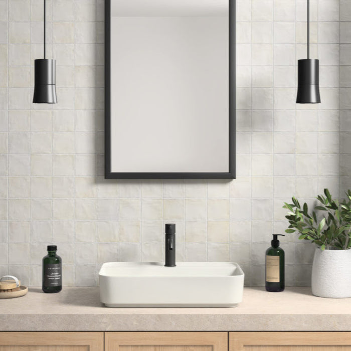 Zellige Siliciumweiß  MATT Quadrat | Marokkanischer Stil | 10cm x 10cm